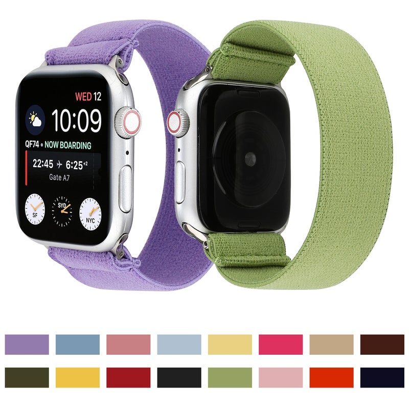 Solid Color Silicone Watch Band For Apple Watch Series 7 45mm / 6 & SE & 5 & 4 44mm / 3 & 2 & 1 42mm(Purple)