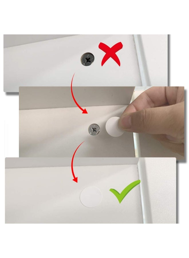 Self Adhesive Screw Hole Stickers 280 Pieces 0.71Inch/18Mm Self Adhesive Screw Covers Caps Dust Proof Sticker For Wood Screw White 280 Pieces 0.71Inch/18Mm