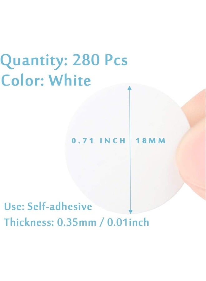 Self Adhesive Screw Hole Stickers 280 Pieces 0.71Inch/18Mm Self Adhesive Screw Covers Caps Dust Proof Sticker For Wood Screw White 280 Pieces 0.71Inch/18Mm