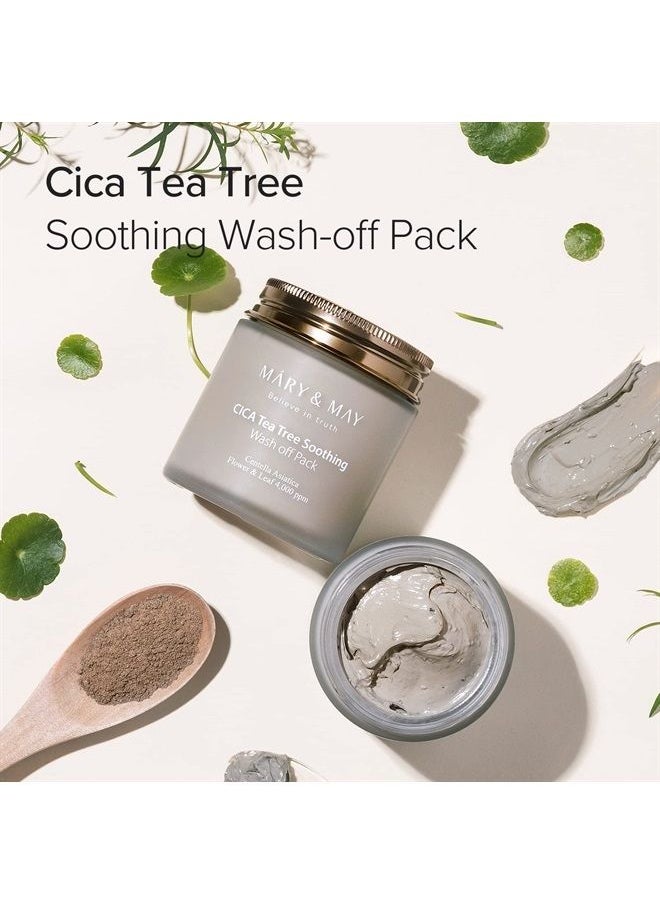 MARY & MAY Vegan Cica Tea Tree Soothing Wash Off Mask 125g for Blackhead Care and Clean Pores  - Image 2