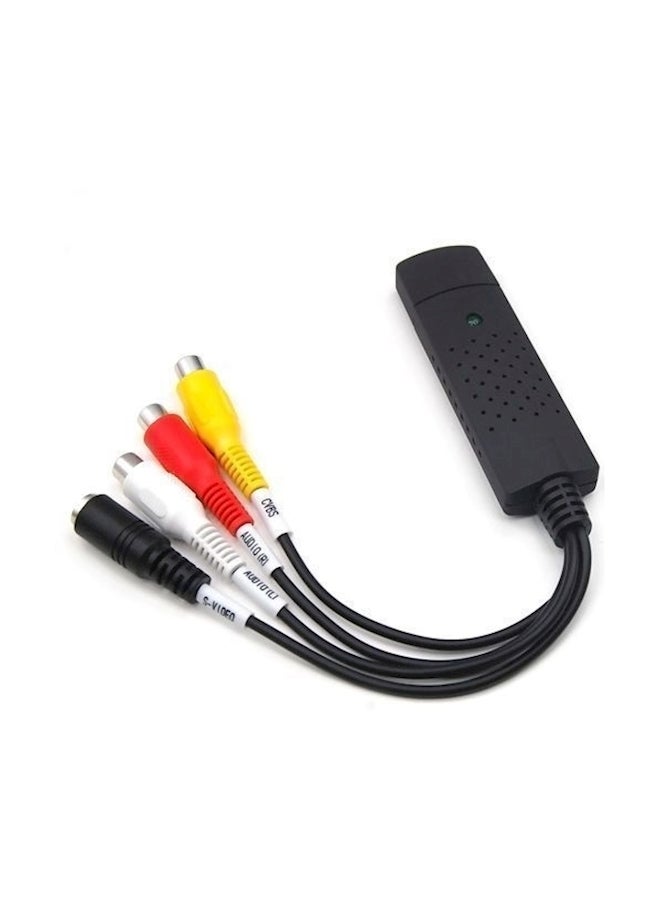 Video Capture Card Adapter With Power Indicator Black/White/Red - Image 1