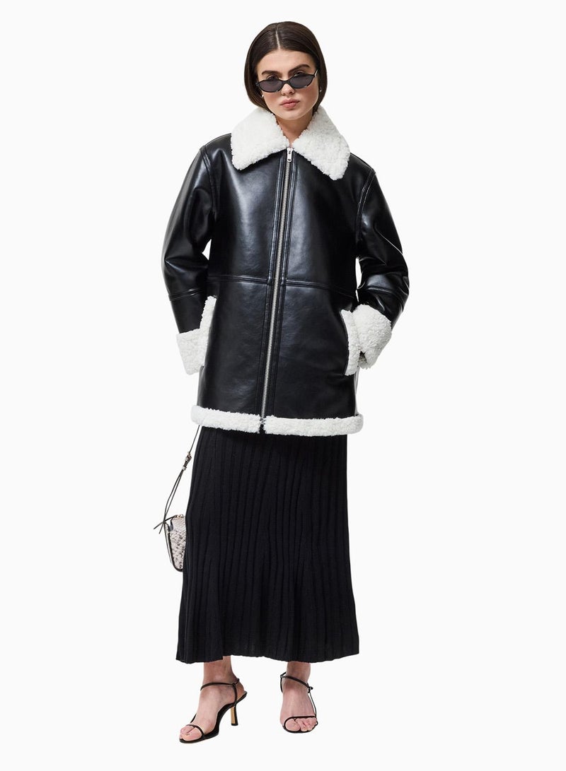 French Connection Ajani Faux Fur Coat - Image 1