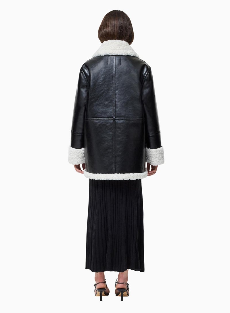 French Connection Ajani Faux Fur Coat - Image 4
