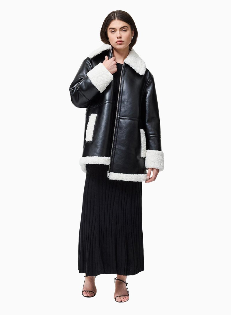 French Connection Ajani Faux Fur Coat - Image 2
