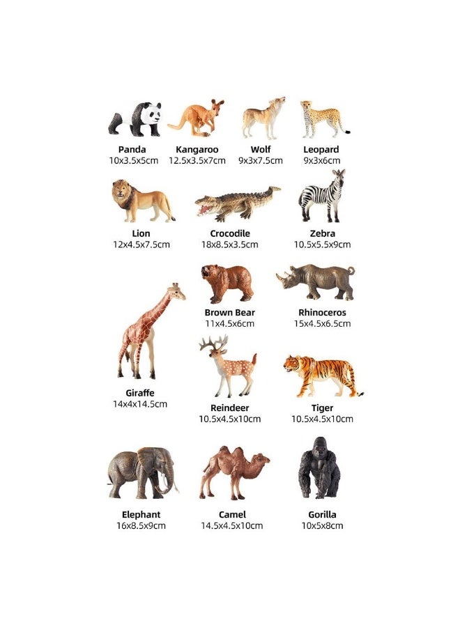 MiDeer Safari Animals Toy Set for Kids – 15 Piece Hand Painted Wildlife Animal Figures with Educational ID Cards, Realistic PVC Safari Animal Playset, Learning Pretend Play Toy for Children Age 3+ - Image 4