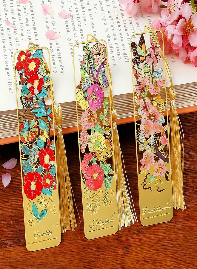 Kinsound Flower Book Marks with Tassel for Reading Women, Pretty Cute Hollow Butterfly Book Markers for Women, Kids,Teachers, Students, Reading Accessories Gifts for Book Lovers（3PCS-Style B） - Image 1