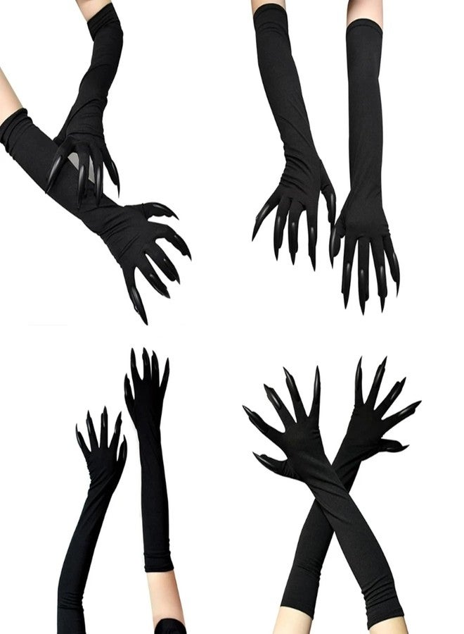 Dzrige Halloween Costume Paw Gloves Witch Claw Gloves Long Gloves with Fingernails for Halloween Party Decoration Supplies - Image 3