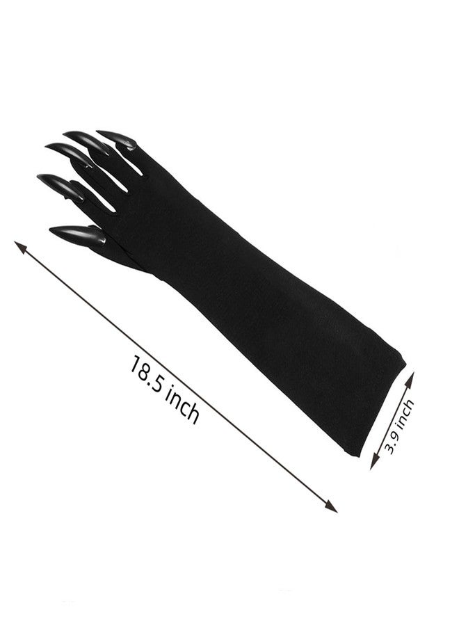 Dzrige Halloween Costume Paw Gloves Witch Claw Gloves Long Gloves with Fingernails for Halloween Party Decoration Supplies - Image 4