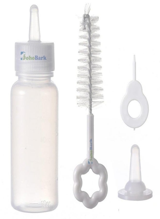 BohoBark Milk Feeding Bottle Set for Puppies, for Cats and Dog, Kitten, Rabbit with Niple and Cleaning Brush,Bottle 60 ml White. - Image 1