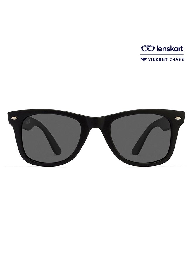 VINCENT CHASE Unisex Mirage Full Rim Wayfarer Frame Polarized & UV Protected Sunglasses VC 5147/P - 50mm - Black - Image 1