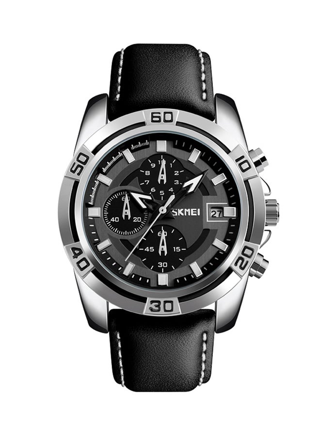 Men's Water Resistant Chronograph Wrist Watch 9156H - 47 mm - Black