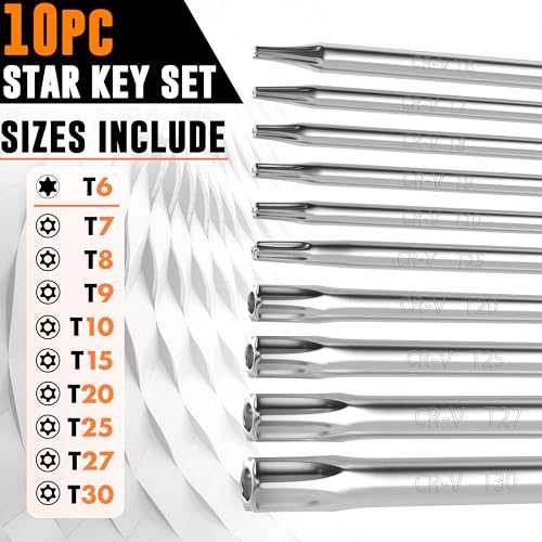 AMERICAN MUTT TOOLS Mutt Tools Tamper Proof Star Wrench Set – Folding Security Torx Set with Hole in Middle – For Regular and Security Torx Key Screws, Tamper Resistant Star Key Wrench - Image 2