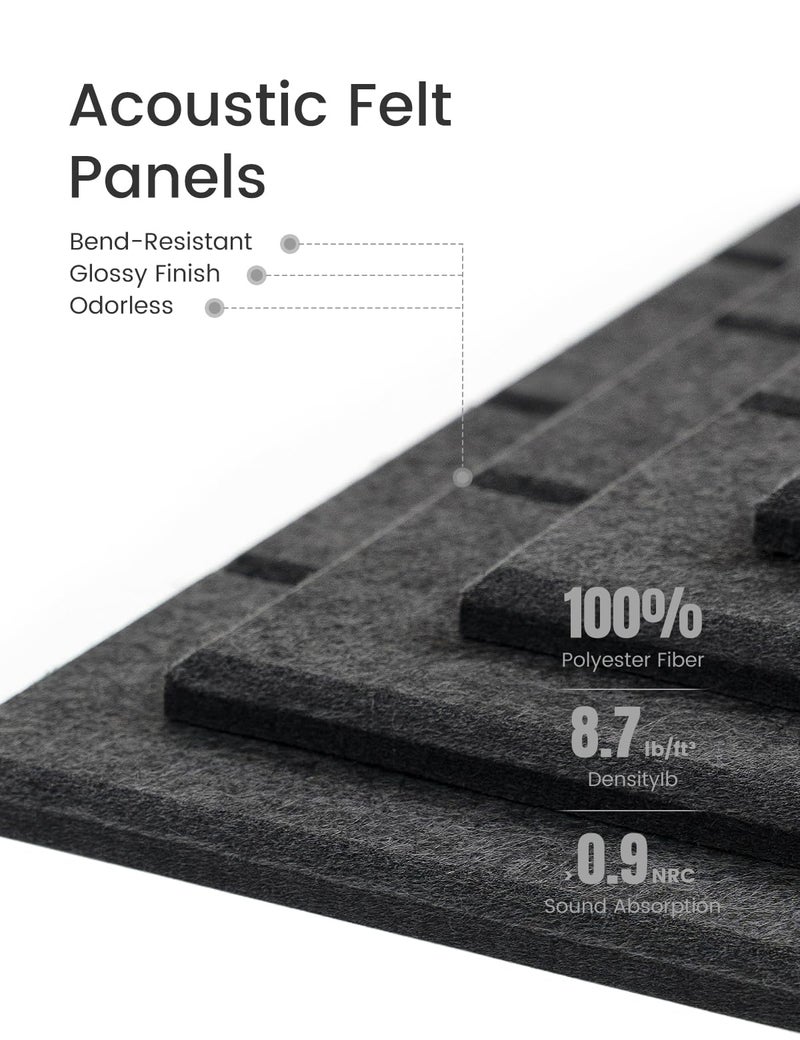 Fluxynara Felt Bulletin Board Tiles -28"x18" with 40 Adhesive Tabs, Cork Board Alternative for Office Decor, Push Pin Board Wall Organizer 6-Pack(Charcoal Gray) - Image 3