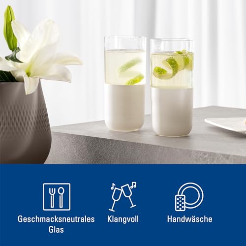 Villeroy & Boch - Manufacture Rock Blanc Long Drink Tumbler Set, 4 pcs. Set of Drinking Glasses for Cocktails and Mocktails, 14.5 oz, Crystal Glass, Matte White Slate Look - Image 5
