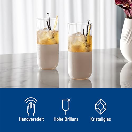 Villeroy & Boch - Manufacture Rock Blanc Long Drink Tumbler Set, 4 pcs. Set of Drinking Glasses for Cocktails and Mocktails, 14.5 oz, Crystal Glass, Matte White Slate Look - Image 2