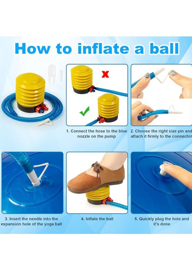 اسم المحتوى ناريلا Yoga Gym Swiss Ball,Exercise Ball PVC Stability Balance Yoga Ball Chair Quick Pump for Physical Workout Pregnancy Home Office Gym Equipment - Image 2