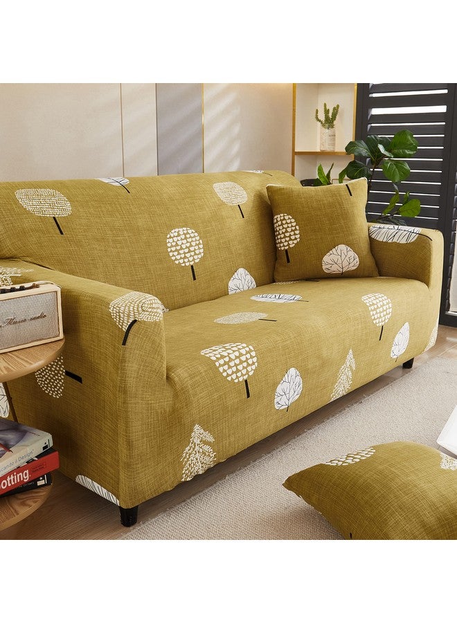 هاوس أوف كويرك غطاء أريكة House of Quirk Universal Single Seater Cover Big Elastic Cover for Sofa Flexible 140 GSM Sofa Cover (Mustard Flower, 90-145cm) - Image 3