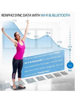 RENPHO Bluetooth Wi-Fi Premium Smart Digital Scale Elise Aspire - Dark Blue  - Image 4