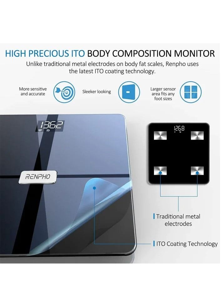 RENPHO - Bluetooth Wi-Fi Premium Smart Digital Scale Elise Aspire - Dark Blue - Image 1