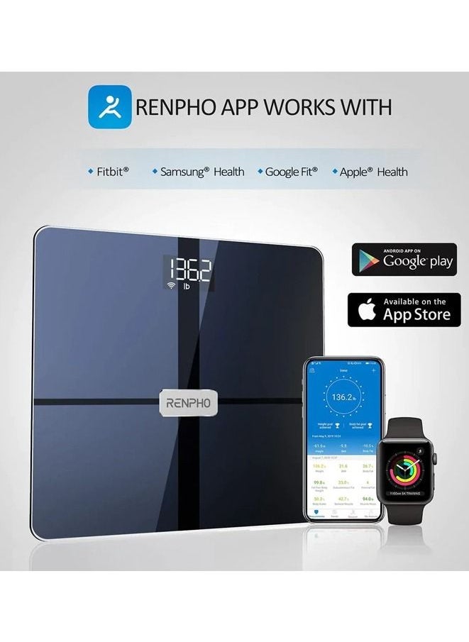 RENPHO - Bluetooth Wi-Fi Premium Smart Digital Scale Elise Aspire - Dark Blue - Image 1
