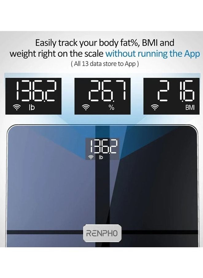 RENPHO - Bluetooth Wi-Fi Premium Smart Digital Scale Elise Aspire - Dark Blue - Image 1
