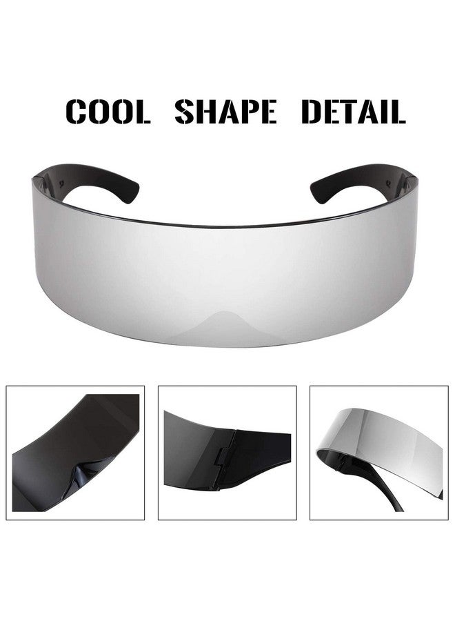 FEISEDY 80S Futuristic Cyclops Cyber Visor Sunglasses Men Women Punk Style Cosplay B2740 - Image 5