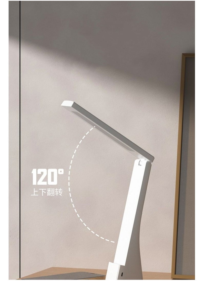 LED Touch Table Lamp,Dimmable Eye-Caring Reading Desk Light For Home,3 Brightness Levels,Desk Lamp With Bluetooth Audio And Clock Temperature Display,Led Lamp Night Light White