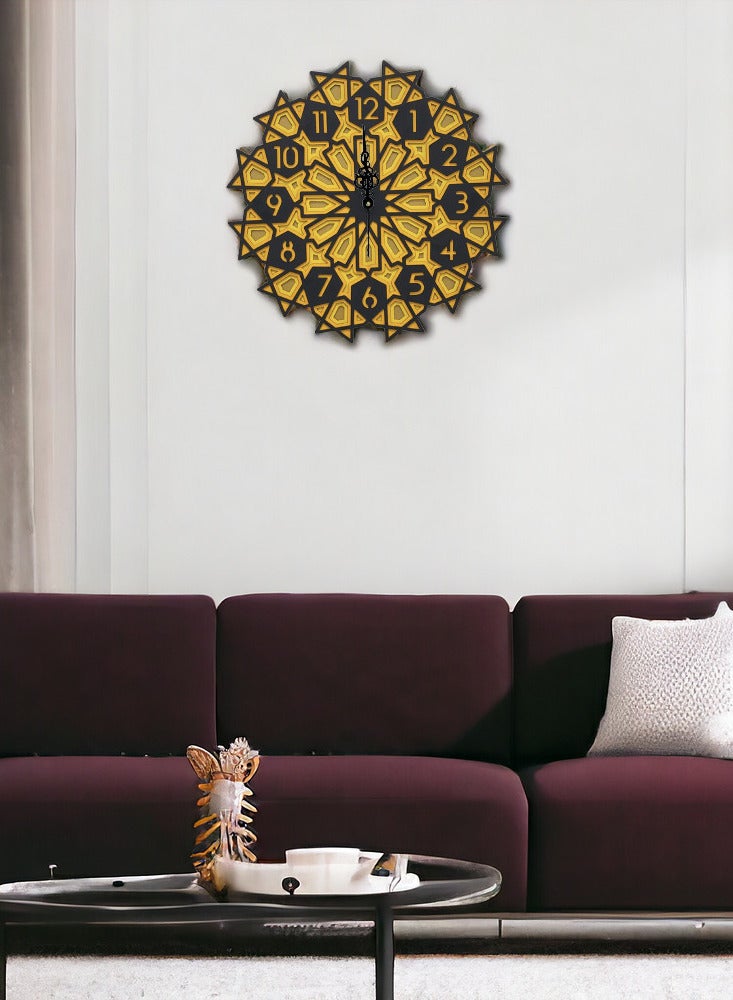 POSHIO® Mandala Art Wall Clock- Big Size (18 x 18 inches), Multilayered Wooden Structure - Image 3