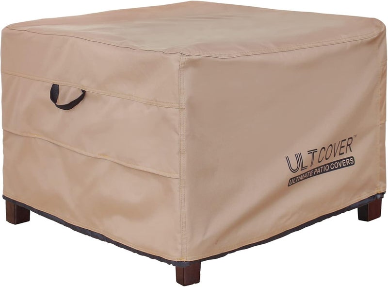 ULTCOVER غطاء مقاوم للماء لأريكة الحديقة، مربع الشكل، لطاولات جانبية خارجية، أبعاد 20 بوصة طولًا × 20 بوصة عرضًا × 18 بوصة ارتفاعًا - Image 1