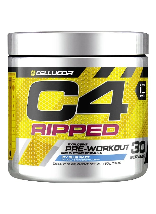 C4  Cellucor C4 Ripped Preworkout Ice Blue Razz - 180 gm 