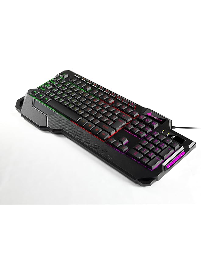 مجموعة Sharks 4 في 1 لوحة مفاتيح ألعاب Js4X1 (إضاءة خلفية إنجليزية/عربية، 104 مفتاحًا) ماوس ألعاب (Rgb 7200 نقطة في البوصة، 700 إطار في الثانية) سماعة رأس (Rgb 50 مم، مكبرات صوت، ميكروفون عازل للضوضاء) سطح ماوس RGB (800 × 400 مم) - Image 5