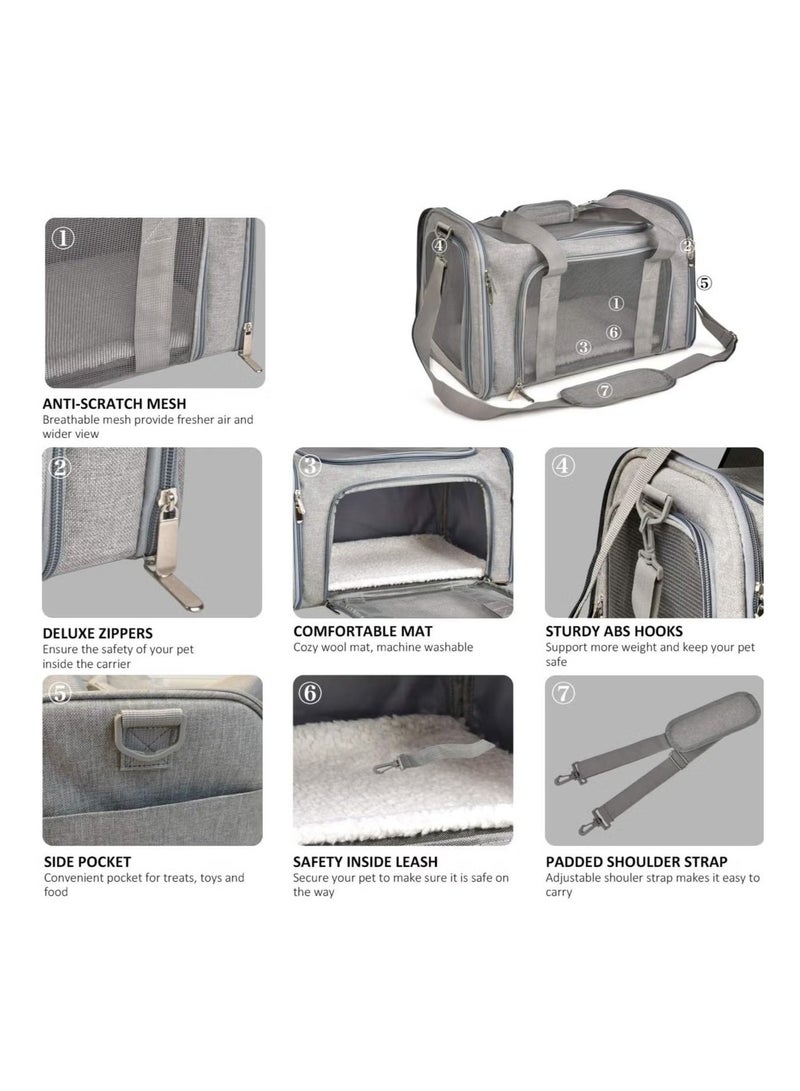 Ailily Cat Carriers Dog Carrier Pet for Small Medium Cats Dogs Puppies up to 25 Lbs, TSA Airline Approved Soft Sided, Collapsible Travel Puppy - Image 4