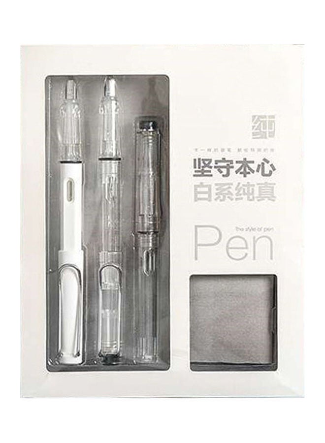 نيبمينينت طقم أقلام حبر سائل بريشة معدنية رمادي