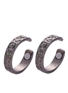 Generic 2 PCS Men Lymphatic Drainage Therapeutic Magnetic Ring, Magnetic Therapeutic Lymphcare Ring Blood Sugar Control Ring Blood Glucose Control Ring Elegant Copper Magnetic Ring Women Men Gifts (Black)  - Image 1