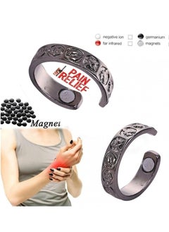 Generic 2 PCS Men Lymphatic Drainage Therapeutic Magnetic Ring, Magnetic Therapeutic Lymphcare Ring Blood Sugar Control Ring Blood Glucose Control Ring Elegant Copper Magnetic Ring Women Men Gifts (Black)  - Image 3