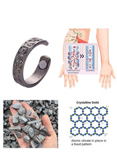 Generic 2 PCS Men Lymphatic Drainage Therapeutic Magnetic Ring, Magnetic Therapeutic Lymphcare Ring Blood Sugar Control Ring Blood Glucose Control Ring Elegant Copper Magnetic Ring Women Men Gifts (Black)  - Image 5