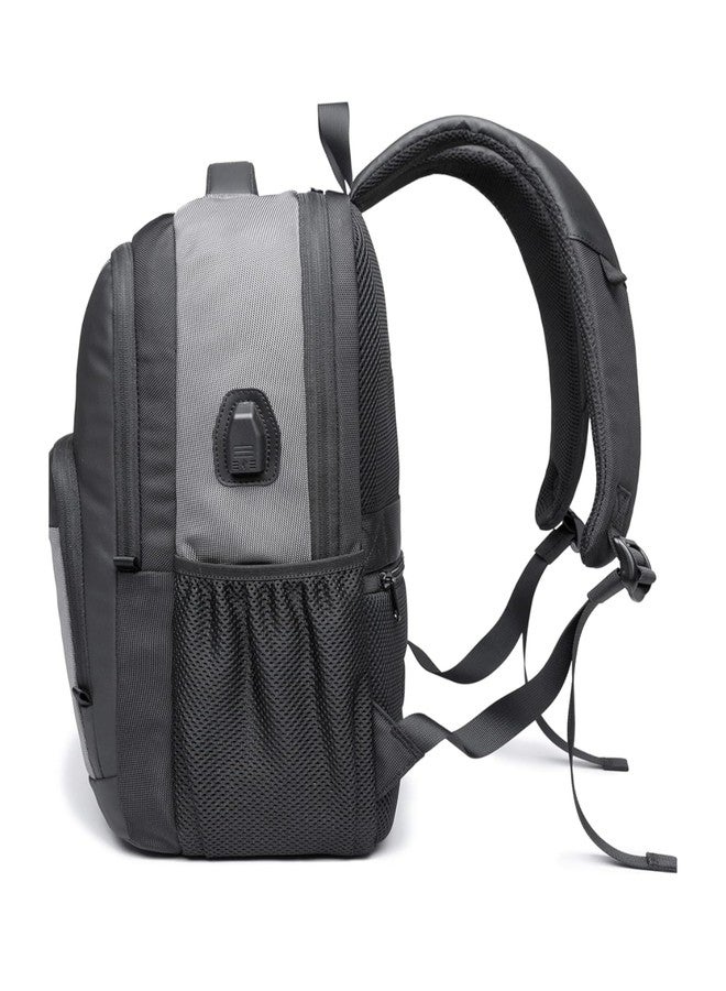 Alison Swiss Cut Design 15.6 Inch Smart Laptop Backpack Bag With USB Charging Port, Anti Theft Pocket and Accessories Organiser for Men Women Boys Girls (Grey) - Image 2