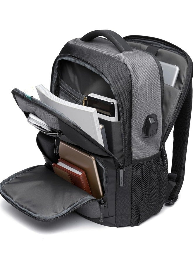 Alison Swiss Cut Design 15.6 Inch Smart Laptop Backpack Bag With USB Charging Port, Anti Theft Pocket and Accessories Organiser for Men Women Boys Girls (Grey) - Image 4