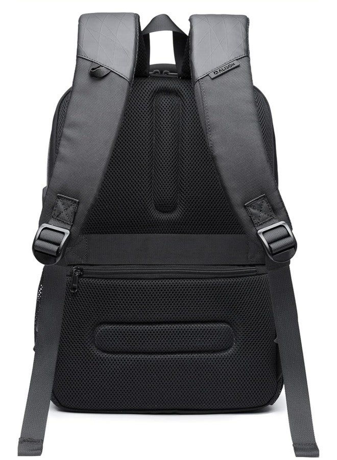 Alison Swiss Cut Design 15.6 Inch Smart Laptop Backpack Bag With USB Charging Port, Anti Theft Pocket and Accessories Organiser for Men Women Boys Girls (Grey) - Image 3