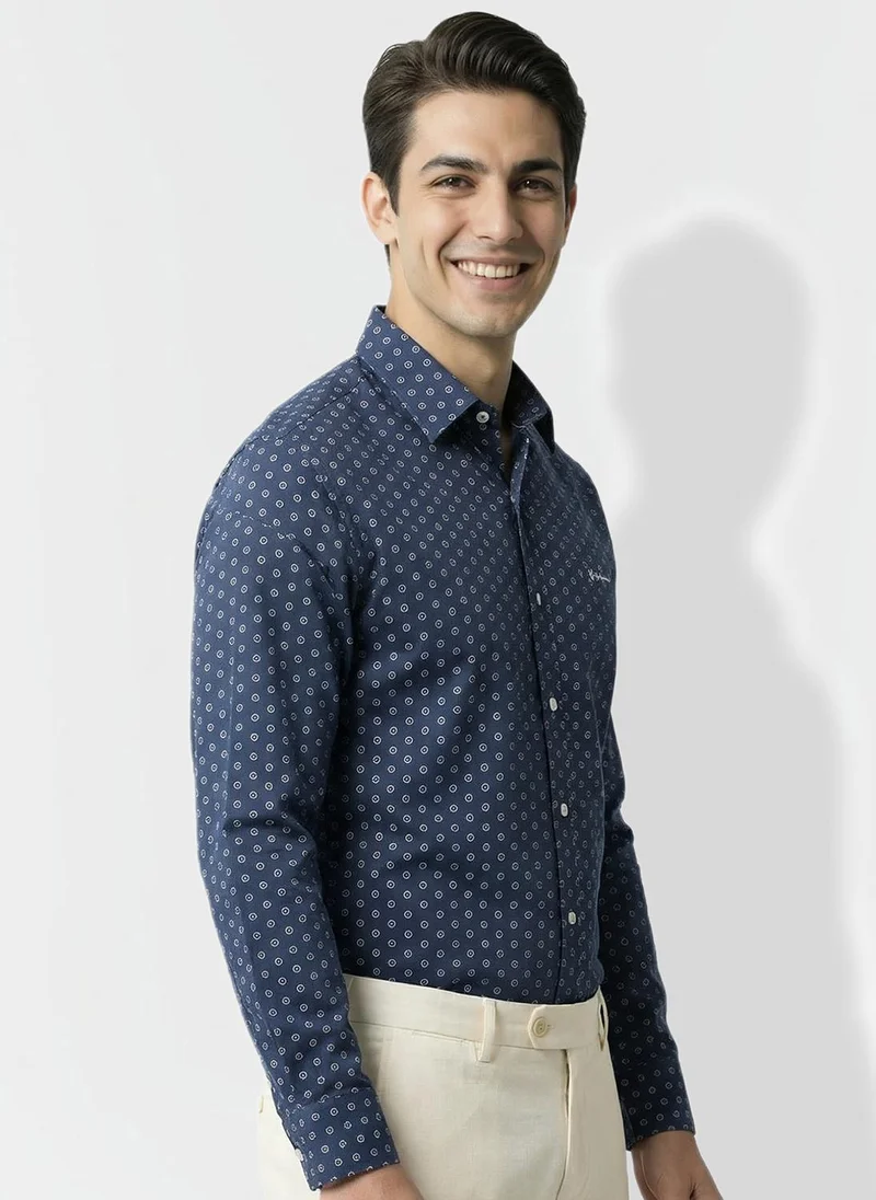 بيينغ هيومان Men Slim Fit Printed Casual Shirt