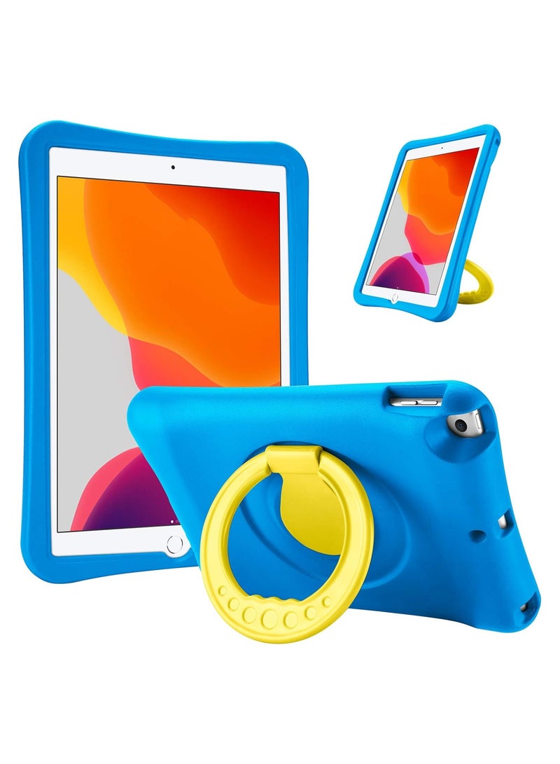 Procases Kids Case for Ipad 10.2 9th Gen 2021 8th Gen 2020 7th Gen 2019 Ipad Air 10.5 3rd Gen Ipad Pro 10.5 Durable Shockproof Lightweight Protective Cover With Rotatable Kickstand and Grip Blue - Image 1
