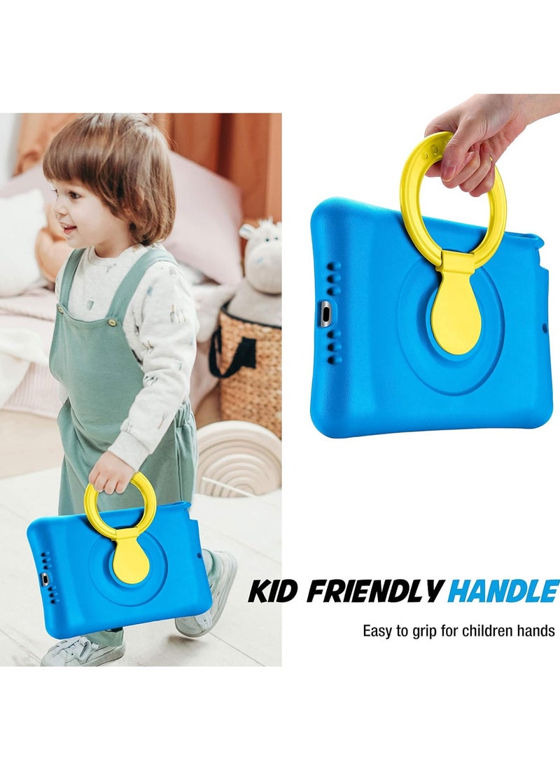 Procases Kids Case for Ipad 10.2 9th Gen 2021 8th Gen 2020 7th Gen 2019 Ipad Air 10.5 3rd Gen Ipad Pro 10.5 Durable Shockproof Lightweight Protective Cover With Rotatable Kickstand and Grip Blue - Image 5