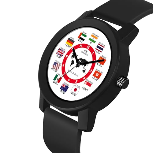 IIK COLLECTION Silicone Watches For Men Round Numerical Dial Analogue Men Watch|Long Battery Life With Long Lasting Polish/Adjustable Flexible Silicon Strap|Watches For Boys, Band_Black, Dial_White - Image 4