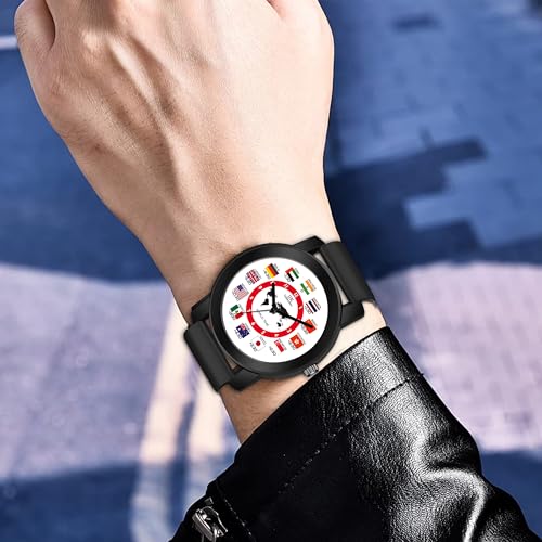 IIK COLLECTION Silicone Watches For Men Round Numerical Dial Analogue Men Watch|Long Battery Life With Long Lasting Polish/Adjustable Flexible Silicon Strap|Watches For Boys, Band_Black, Dial_White - Image 3