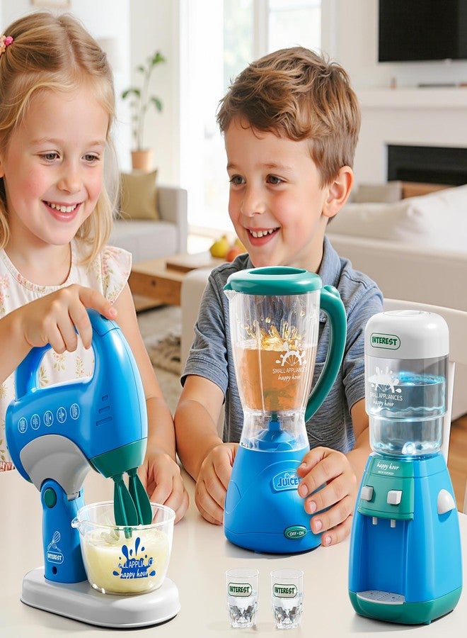 PEADUCK 3-in-1 Play Kitchen Appliances Set for Kids, Pretend Play Toys with Blender, Mixers, Water Dispenser, Realistic Sounds & Light, Birthday Gifts for 3-8 Year Old Girl - Image 3