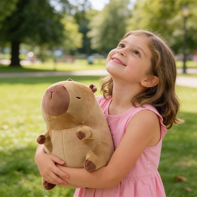 Type A Color 2 In 1 Capybara Plush U Shape Memory Foam Travel Pillow For Airplane Car And Home - Image 3
