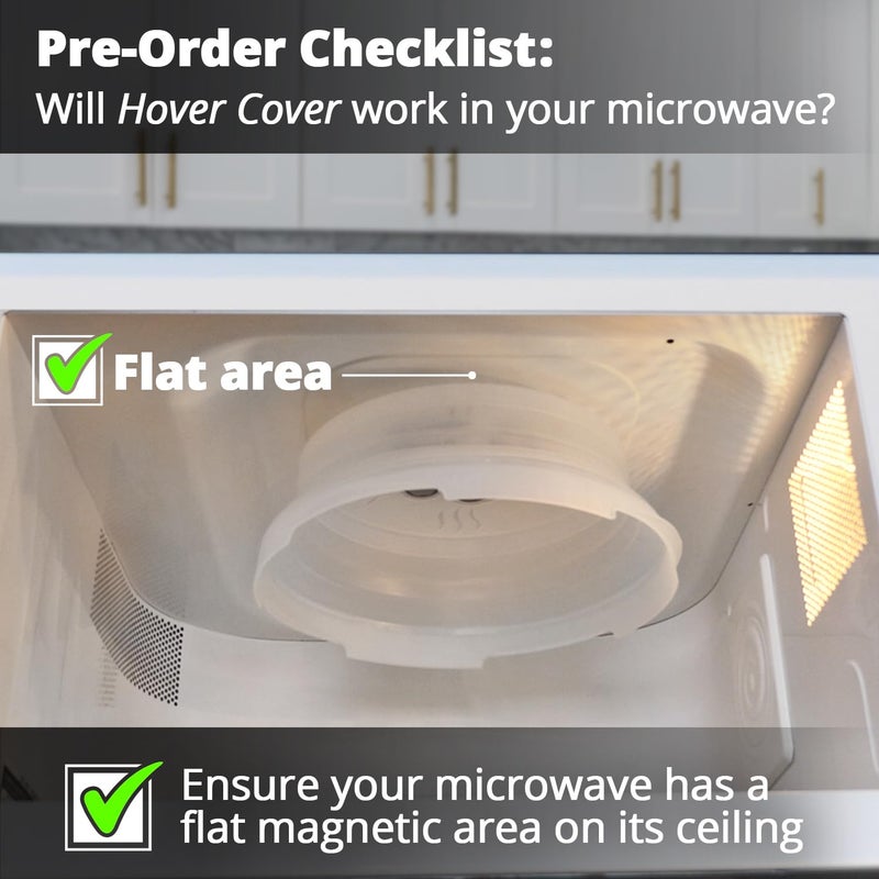 HOVER COVER Magnetic Splatter Cover, 10-Inch Clear BPA-Free Food Lid, Vented Plate Guard with Steam Vents, Anti-Splash Microwave Lid, Dishwasher Safe, Space-Saving Magnetic Storage - Black - Image 3