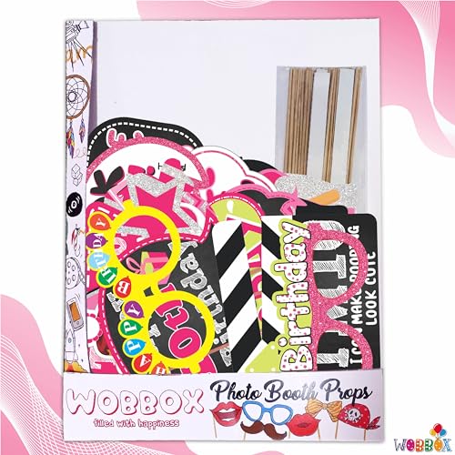 WOBBOX Tenth Birthday Photo Booth Party Props Pink for Baby Girl, 10th Birthday Decorations for Girl, Kids Birthday Party Decoration Items - Image 3