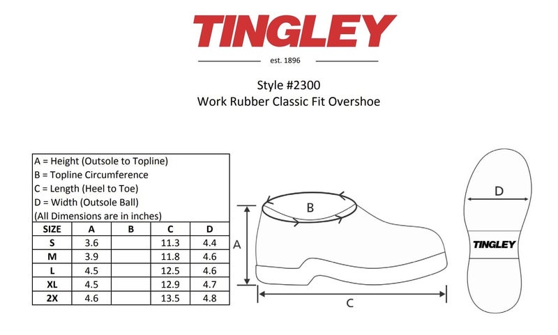 Tingley 2300 Work Rubber Classic Fit Overshoe, Large, Mens 9-1/2 - 11, Womens 11-1/2 - 13, Black - Image 5