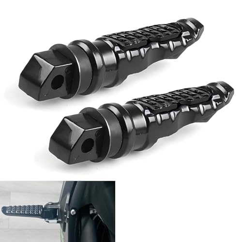 lekiliky 2PCS Motorcycle Footpegs Alloy Rustresistant Antislip Rear Footpegs Front Foot Pegs Sport Modification Accessories Universal for Most 8 mm Screw Hole Motorcycles Ebikes Black - Image 1